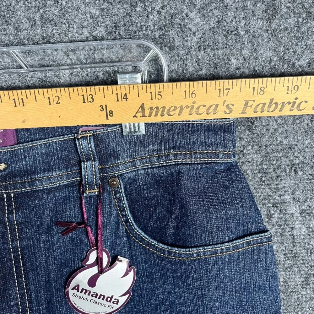 Gloria Vanderbilt Amanda Jeans Womens 14 Blue Stretch Classic Fit Tapered Leg